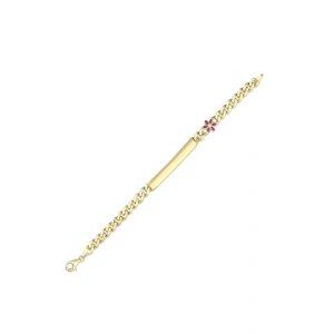Çiçek Figürlü Altın Çocuk Künye - 14k - 3.41gr