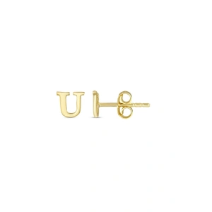 Altın U Harfi Küpe - 14K