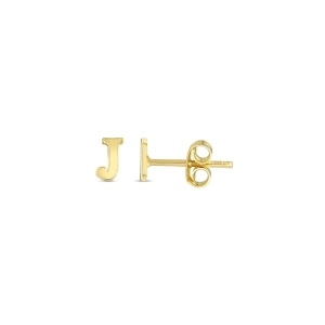Altın J Harfi Küpe - 14K