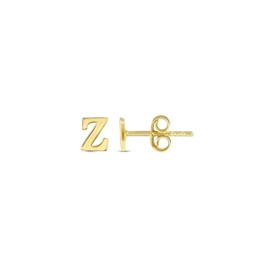 Z Harfli Tek Altın Küpe - 14K