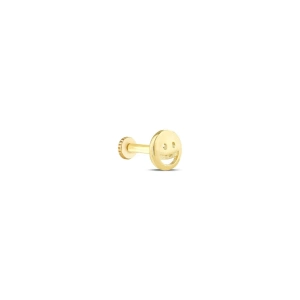 Altın Tragus Gülen Yüz Piercing - 14K
