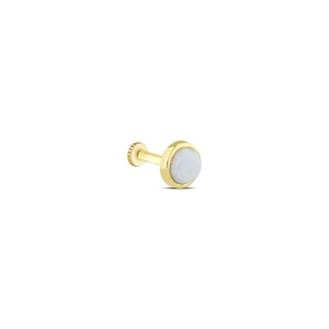 Taşlı Altın Tragus Piercing - 14K