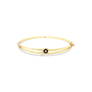 Taşlı Altın Kelepçe Bilezik - 14k - 5.92gr