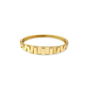 Taşlı Altın Kelepçe Bilezik - 14K - 12.58gr