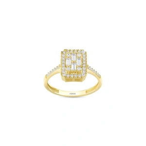 Baget Taşlı Altın Yüzük - 14k - 2.39gr