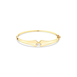 Taşlı Altın Kelepçe Bilezik - 14k - 5.84gr