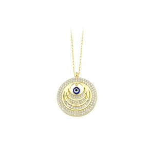 Nazar Boncuklu Altın Kolye - 14k - 3.54gr