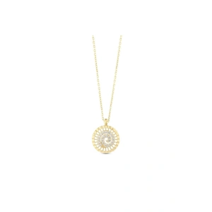 Taşlı Tasarım Altın Kolye - 14k - 1.62gr