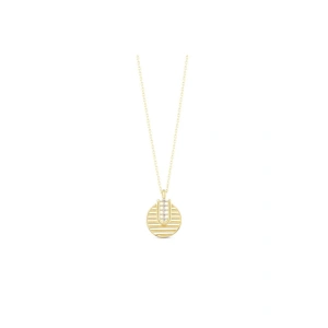 Taşlı Tasarım Altın Kolye - 14k - 1.67gr