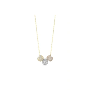 Taşlı Tasarım Altın Kolye - 14k - 2.30gr