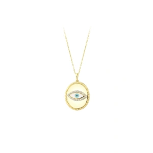 Göz Figürlü Nazarlıklı Altın Kolye - 14k - 3.76gr