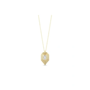 Taşlı Tasarım Altın Kolye - 14k - 1.84gr