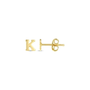 Altın K Harfi Küpe - 14K