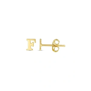 Altın F Harfi Küpe - 14K