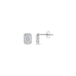 Baget Taşlı Altın Küpe - 14K - 1.34gr