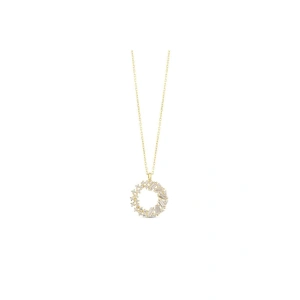 Taşlı Tasarım Altın Kolye - 14k - 1.85gr