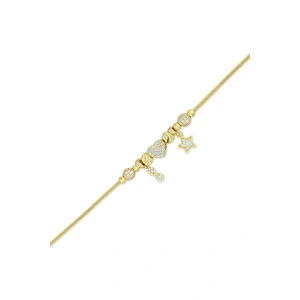Tasarım Altın Charm Bileklik - 14K