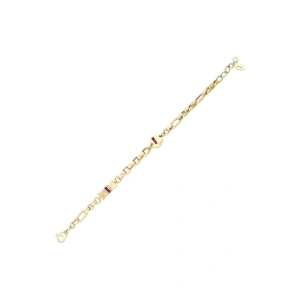 Renkli Taşlı Tasarım Altın Bileklik - 14k - 9.07gr