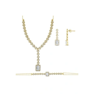 Taşlı Altın Nişan Düğün Set - 14k - 12.25gr