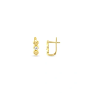 Taşlı Altın Küpe - 14k - 1.91gr