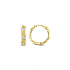 Taşlı Altın Halka Küpe - 14k - 2.36gr