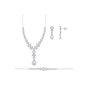 Taşlı Altın Nişan Düğün Set - 14k - 12.46gr