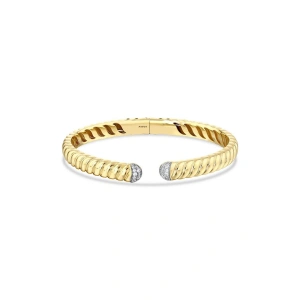 Taşlı Tasarım Altın Kelepçe - 14k - 12.27gr
