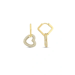 Kalp Figürlü Altın Küpe - 14K