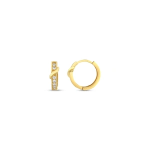 Taşlı Altın Halka Küpe - 14k - 3.09gr