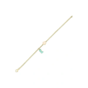 E Harfli Altın Çocuk Bileklik - 14k - 2.13gr