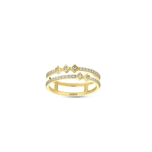 Taşlı Tasarım Altın Yüzük - 14k - 2.54gr