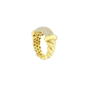 Taşlı Tasarım Altın Yüzük - 14k - 4.15gr