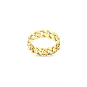 Zincir Formlu Tasarım Altın Yüzük - 14K