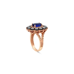 0.16 Karat Safir Taşlı Elmas Yüzük