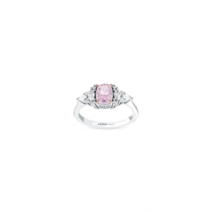 0.32 Karat Pembe Violet Kuşon Kesim Pırlanta Yüzük