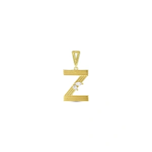 Altın Z Harf Kolye Ucu - 14K