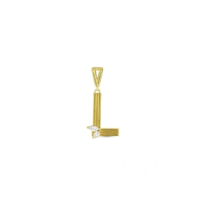 Altın L Harf Kolye Ucu - 14K