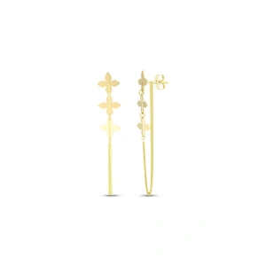 Altın Sallantılı Tasarım Küpe - 14K
