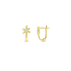Altın Çiçek Çocuk Küpe - 14K