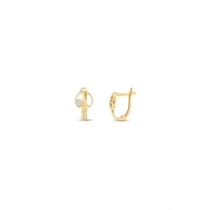 Altın Taşlı Çocuk Küpe - 14K