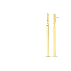 Altın Sallantılı Tasarım Küpe - 14K