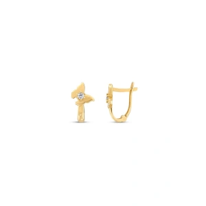 Altın Kelebek Çocuk Küpe - 14K