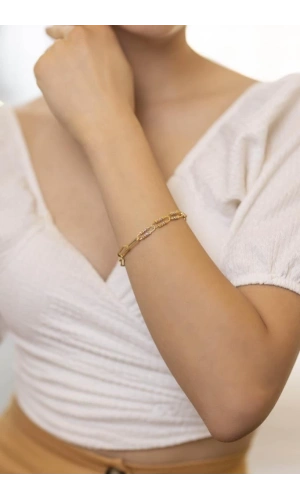 Yiğitbaşı Gold 14 Ayar Fancy Bileklik