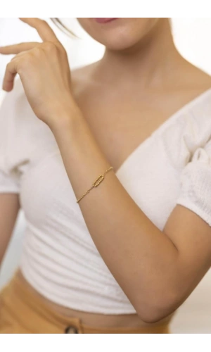 Yiğitbaşı Gold 14 Ayar Fancy Bileklik