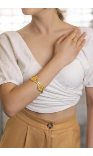 Yiğitbaşı Gold 22 Ayar 2li Uruplu Bileklik