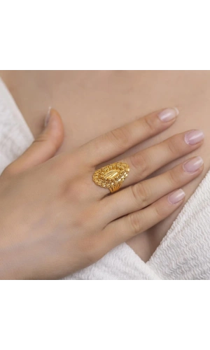 Yiğitbaşı Gold 22 Ayar Fancy Dorika Yüzük (3011)