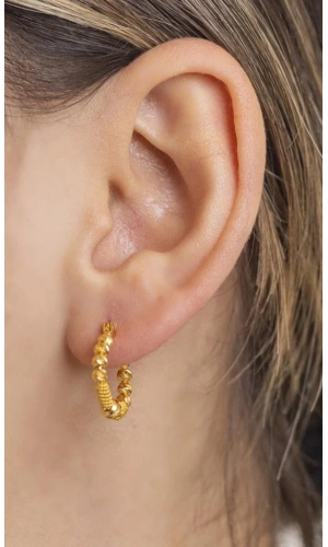 Yiğitbaşı Gold 22 Ayar Halka Küpe (3488)