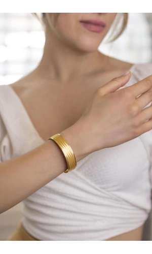 Yiğitbaşı Gold 22 Ayar İşçiliksiz Trabzon 15mm Şarnel Bilezik 3231