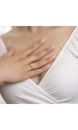 Yiğitbaşı Gold 22 Ayar Kalpli Baget Yüzük 3164