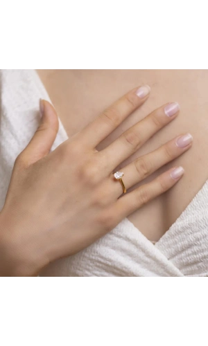 Yiğitbaşı Gold 22 Ayar Tektaş  Damla Yüzük 3229